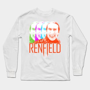 Renfield movie Nicolas Cage as count dracula fan works graphic design by ironpalette Long Sleeve T-Shirt